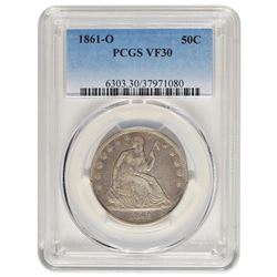 1861-O Seated Liberty Half Dollar PCGS VF30