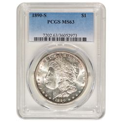 1890-S $1 Morgan Silver Dollar Coin PCGS MS63