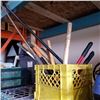 Image 3 : YELLOW CRATE OF PRUNERS AND GARDEN TOOLS