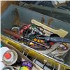 Image 2 : BOX LOT OF SHOP SUPPLIES AND YELLOW BOX W/ ASSORTED HAND TOOLS