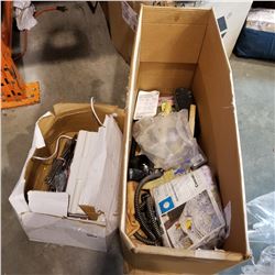 BOX OF ESTATE GOODS, TWIN MATTRESS COVER, VACUUM SEALER, CUTLERY AND MORE