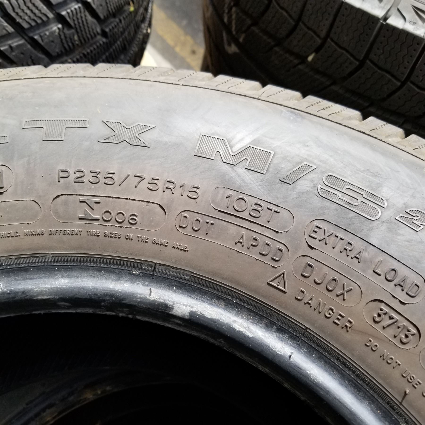 SET OF 4 MICHELIN 235/75 R15 TIRES