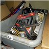 Image 1 : TOTE OF NEW TOOLS AND HARDWARE
