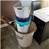 Image 1 : GARBAGE CAN AND 4 MOP BUCKETS