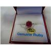 Image 2 : 10KT WHITE GOLD 6MM GENUINE 1CT RUBY SOLITAIRE RING SIZE 6.25 - RETAIL $1200