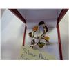 Image 2 : 3 ESTATE RINGS PEARL AND SILVER W/ AMBER STERLING GEMSTONE