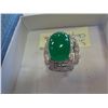 Image 2 : VINTAGE OSCAR DE LA RENTA EARRING AND SILVER CHYRSOPRASE RING