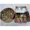 Image 1 : 2 CHRISTMAS TINS OF GOLDTONE JEWELLERY, WATCHES, CUFF LINKS, ETC