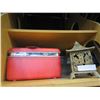 Image 1 : IRON CANDLE HOLDER AND RED SAMONSITE MAKE UP CASE