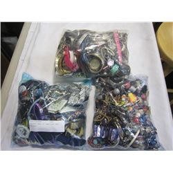 3 LARGE BAGS OF JEWELLERY AND WATCHES