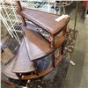 Image 2 : 2 BRASS PLANTER STANDS AND 4-TIER SHELF
