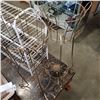 Image 3 : 2 BRASS PLANTER STANDS AND 4-TIER SHELF