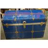 Image 1 : LARGE BLUE METAL SHIPPING TRUNK