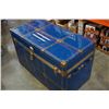 Image 2 : LARGE BLUE METAL SHIPPING TRUNK