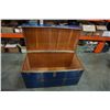 Image 3 : LARGE BLUE METAL SHIPPING TRUNK