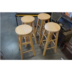 4 PINE BAR STOOLS