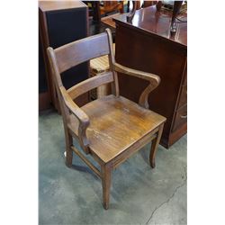 ANTIQUE WOOD OFFICE CHAIR AND BROOKS CORNING