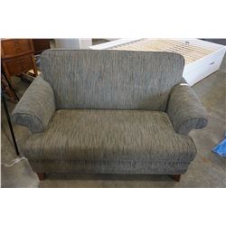 UPHOLSTERED CHAIR AND LOVE SEAT GREEN TWEED "WHOLE HOME"