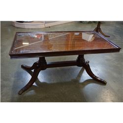 GLASS INSERT DUNCAN PHYFE COFFEE TABLE