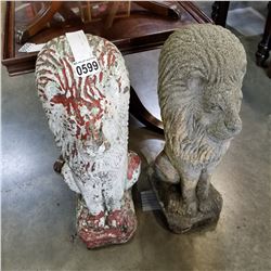 2 CEMENT LIONS