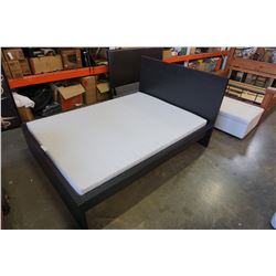 BLACK IKEA DOUBLE SIZE ESPRESSO BEDFRAME W/ FOAM MATTRESS