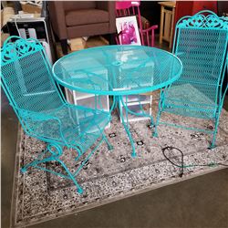 TEAL METAL PATIO SET