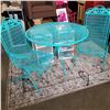 Image 1 : TEAL METAL PATIO SET
