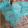 Image 2 : TEAL METAL PATIO SET