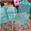 Image 3 : TEAL METAL PATIO SET