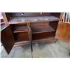 Image 3 : ASHLEY FLOOR MODEL 3 DOOR DARK MAHOGANY FINISH TV CABINET, RETAIL $699