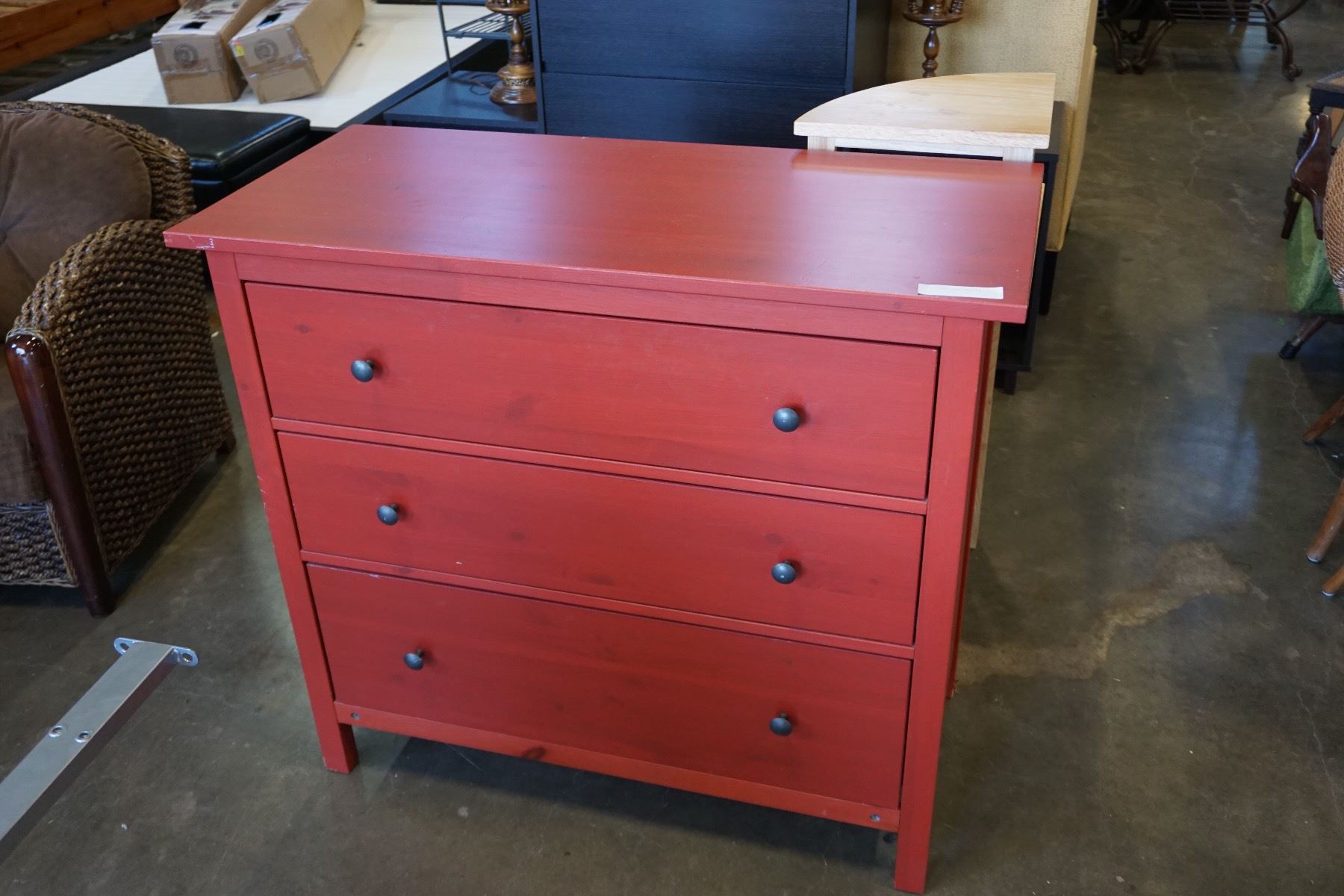 Red 3 Drawer Ikea Dresser