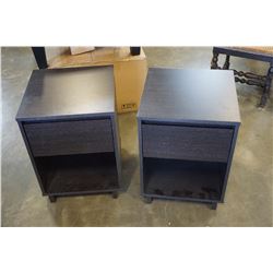 PAIR 1 DRAWER ESPRESSO NIGHT STANDS