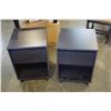 Image 1 : PAIR 1 DRAWER ESPRESSO NIGHT STANDS