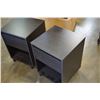 Image 2 : PAIR 1 DRAWER ESPRESSO NIGHT STANDS
