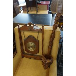 WOOD CLOCK AND CARVING