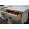 Image 3 : PAIR OF WHITE 2 DRAWER NIGHT STANDS AND QUEEN SIZE HEAD BOARD W/ ROLLER FRAME