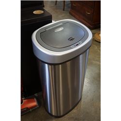 STAINLESS GARBAGE CAN W/ LID