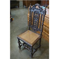 ANTIQUE CARVED OAK CHAIR