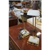 Image 2 : 2 MARBLE BASE AND BRASS TABLE LAMPS W/ OUTLETS