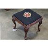 Image 1 : VINTAGE WOODEN NEEDLEPOINT FOOTSTOOL