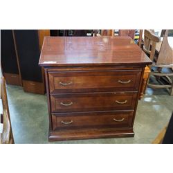 3 DRAWER MAHOGANY FINISH DRESSER