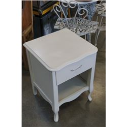 1 DRAWER WHITE FRENCH PROVINCIAL END TABLE