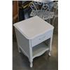 Image 1 : 1 DRAWER WHITE FRENCH PROVINCIAL END TABLE