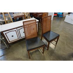 2 KAUFMAN CANE BACK DINING CHAIRS