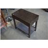 Image 1 : ASHLEY FLOOR MODEL DARK CHAIR SIDE ENDTABLE WITH POWER/USB OUTLETS, RETAIL $499