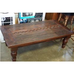 VINTAGE INDONESIAN DISTRESSED WOOD COFFEE TABLE