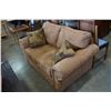 Image 2 : BROWN MICROFIBER STUDDED LOVE SEAT
