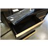 Image 8 : ASHLEY FLOOR MODEL MODERN WOOD DRESSER W/ GLASS TOP AND BRASS ACCENT W/ MIRROR - RETAIL $1839