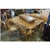 Image 1 : FRENCH PROVINCAL WALNUT TABLE W/ 3 LEAFS AND 4 CHAIRS