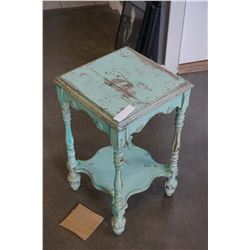 PAINTED END TABLE AND CHAIR